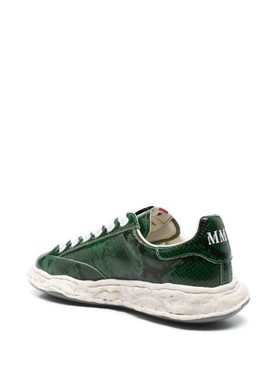 25SS 메종 미하라 야스히로 찰스 OG솔 파이톤 프린티드 레더 로우탑 스니커즈 A14FW712 GREEN Green - MAISON MIHARA YASUHIRO