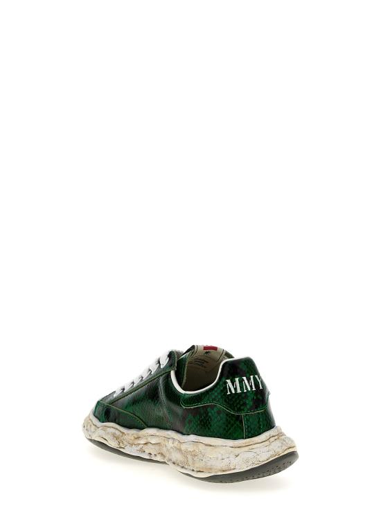 25SS 메종 미하라 야스히로 찰스 OG솔 파이톤 프린티드 레더 로우탑 스니커즈 A14FW712 GREEN Green - MAISON MIHARA YASUHIRO