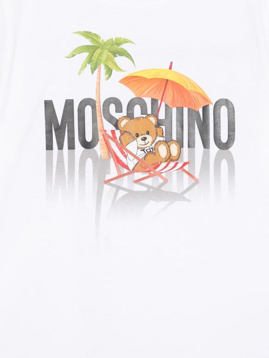 25SS [키즈] 모스키노 티셔츠 H7M04KLAA01 10101 White - MOSCHINO