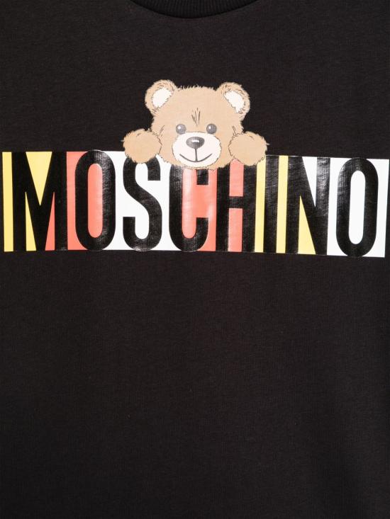 25SS [키즈] 모스키노 티셔츠 HMM050LAA02 60100 Black - MOSCHINO