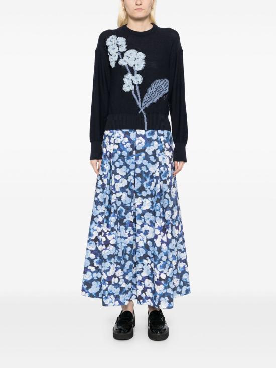 25SS 에르뎀 미디 스커트 S10 IHCPHAVELOCKBLOSSOMINDIGO Blue - ERDEM