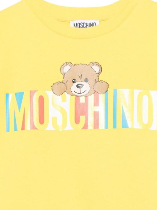 25SS [키즈] 모스키노 티셔츠 HMM050LAA02 50577 Yellow - MOSCHINO