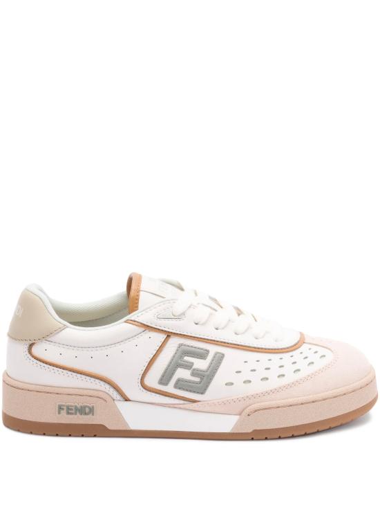 25SS 펜디 매치 소프트 레더 스웨이드 스니커즈 8E8670ASB2 F1RUX White