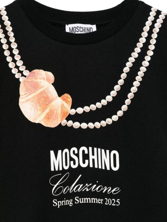 25SS [키즈] 모스키노 티셔츠 HIM060LAA02 60100 Black - MOSCHINO