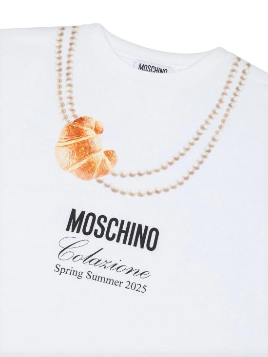 25SS [키즈] 모스키노 티셔츠 HIM060LAA02 10101 White - MOSCHINO