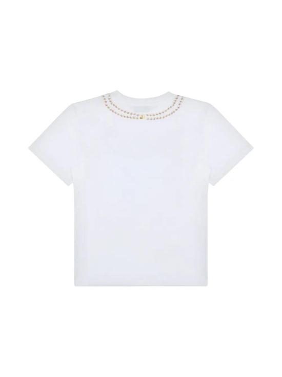 25SS [키즈] 모스키노 티셔츠 HIM060LAA02 10101 White - MOSCHINO
