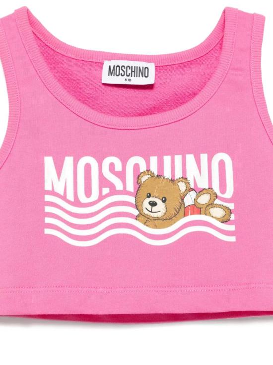 25SS [키즈] 모스키노 탑 HDM06PLCA19 50533 Pink - MOSCHINO