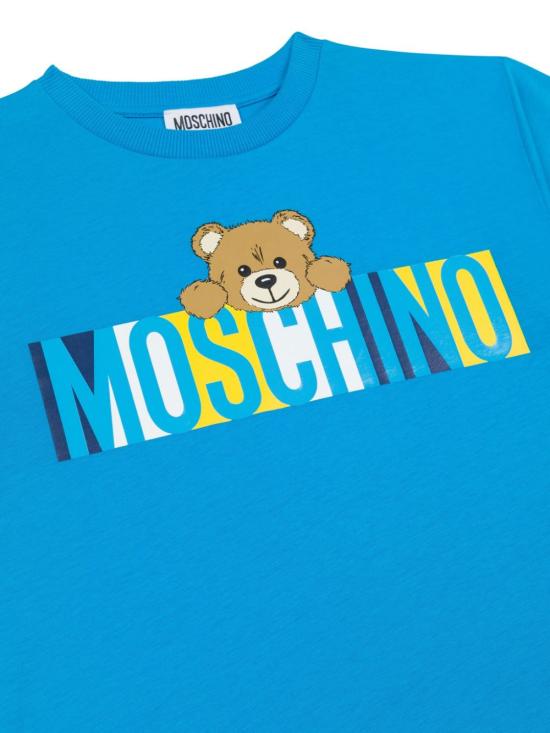 25SS [키즈] 모스키노 티셔츠 HMM050LAA02 41047 Blue - MOSCHINO