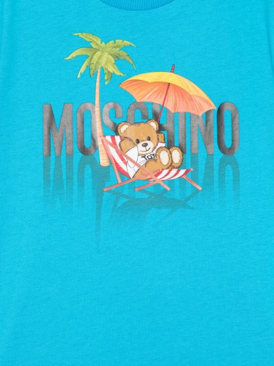 25SS [키즈] 모스키노 티셔츠 H7M04KLAA01 41047 Blue - MOSCHINO