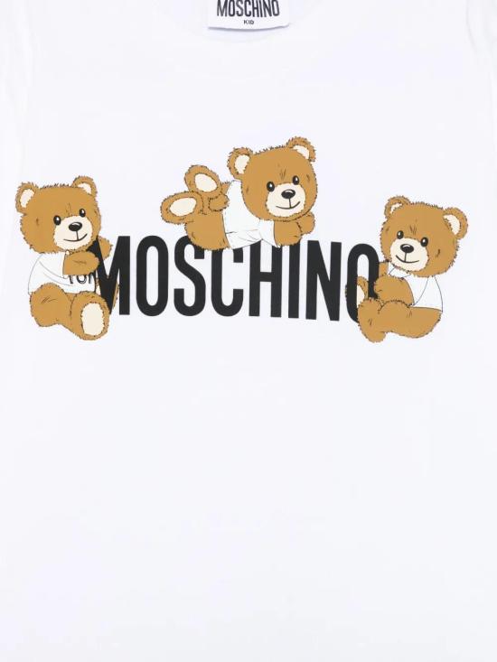 25SS [키즈] 모스키노 티셔츠 HSO00JLAA03 10101 White - MOSCHINO