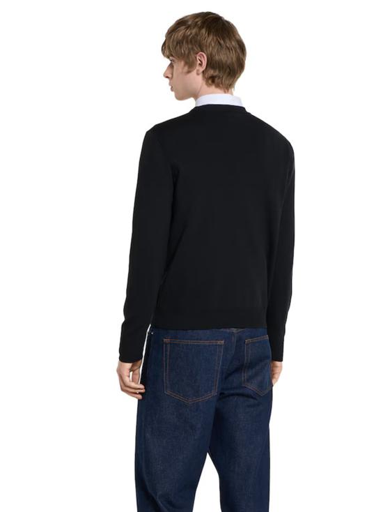 25FW 구찌 인타르시아 디테일 실크 코튼 스웨터 834313XKEZK 1070 Black - GUCCI