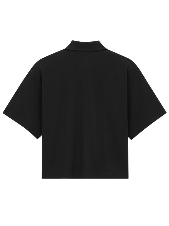 25FW 생로랑 폴로 티셔츠 841963Y37HC 1000 Black - SAINT LAURENT