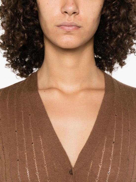 25FW 막스마라 스튜디오 NOGARA 노가라 시퀸 가디건 2526346021600 003 Brown - MAX MARA STUDIO