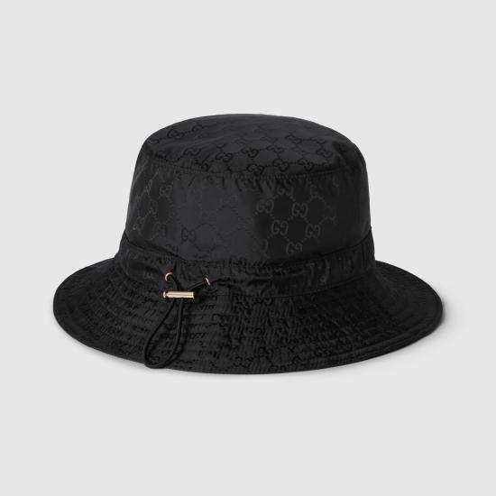 25FW 구찌 로고 모티브 버킷 모자  8357723HBB7 1060 Black - GUCCI