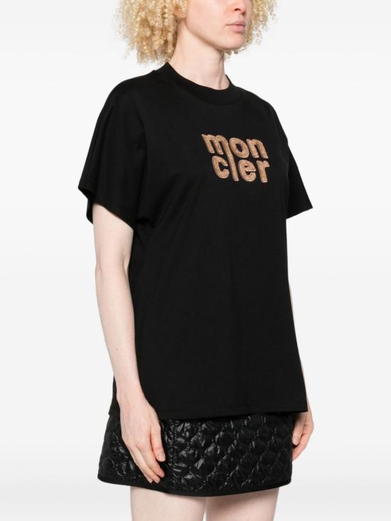 25FW 몽클레어 반팔 티셔츠 K20938C0002889AUO 999 Black - MONCLER