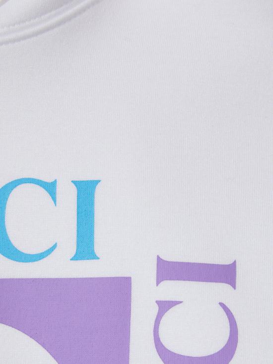 25FW 구찌 프린티드 코튼 후드 티셔츠 837935XJHGJ 9081 White - GUCCI