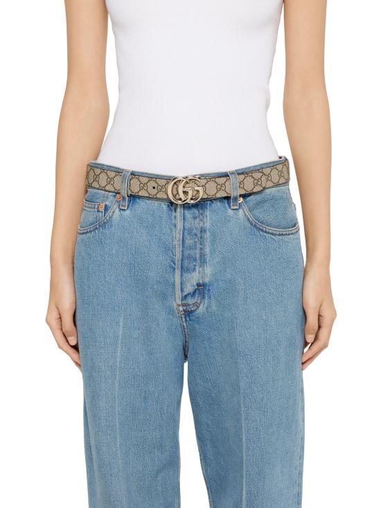 25FW 구찌 GG 마몽 리버시블 벨트 65941792TIG 9792 Beige - GUCCI