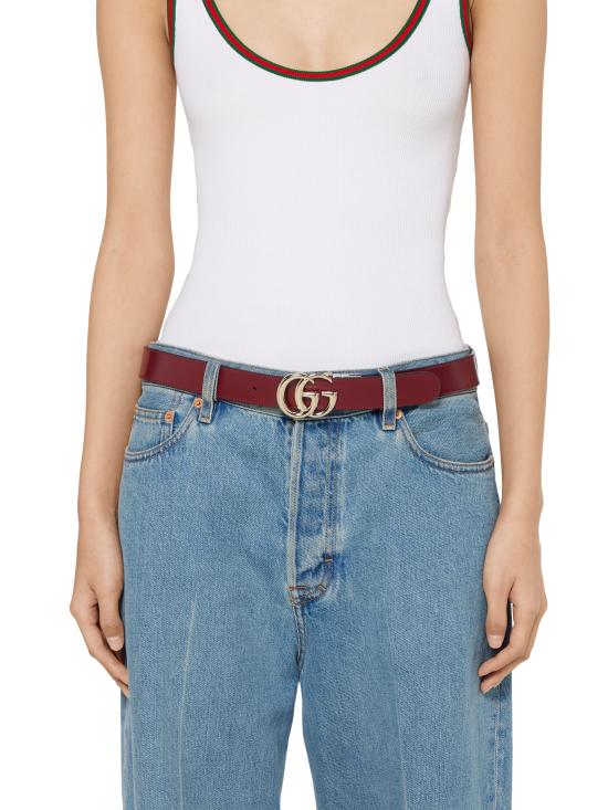 25FW 구찌 GG 마몽 리버시블 벨트 65941792TIG 9792 Beige - GUCCI