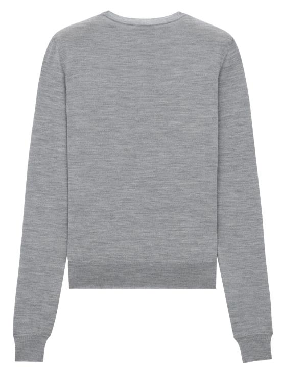 25FW 생로랑 카산드르 크루넥 스웨터 834223Y76GM 1300 Grey - SAINT LAURENT