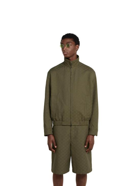 25FW 구찌 모노그램 패브릭 봄버 재킷 833484ZAF4S 3065 Green - GUCCI
