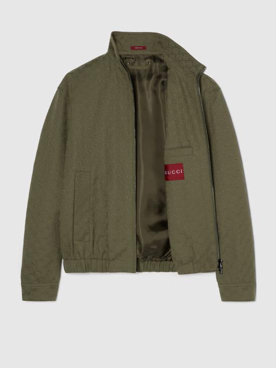 25FW 구찌 모노그램 패브릭 봄버 재킷 833484ZAF4S 3065 Green - GUCCI