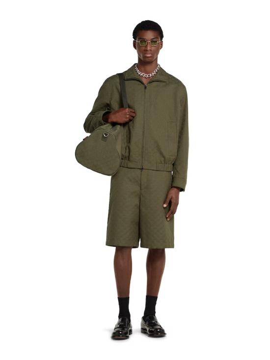25FW 구찌 모노그램 패브릭 봄버 재킷 833484ZAF4S 3065 Green - GUCCI