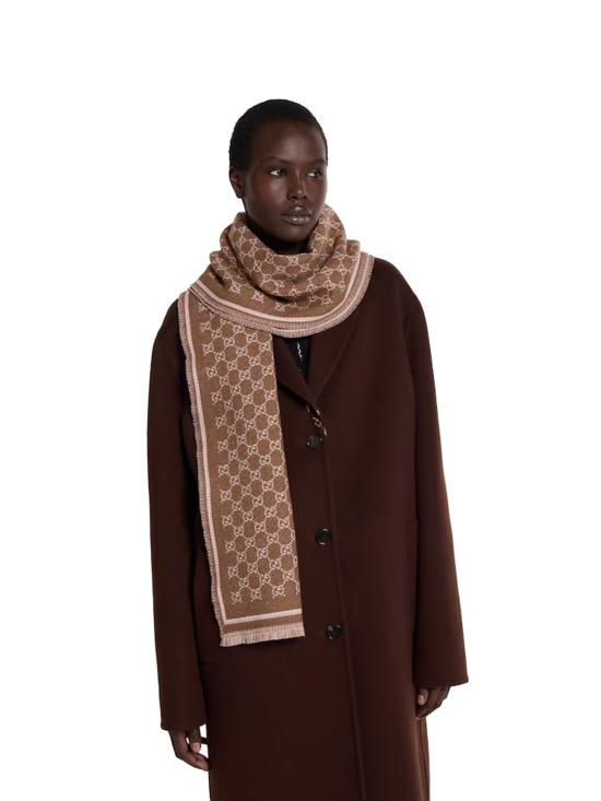 25FW 구찌 GG 울 스카프 8390353GAMQ 2572 Brown - GUCCI