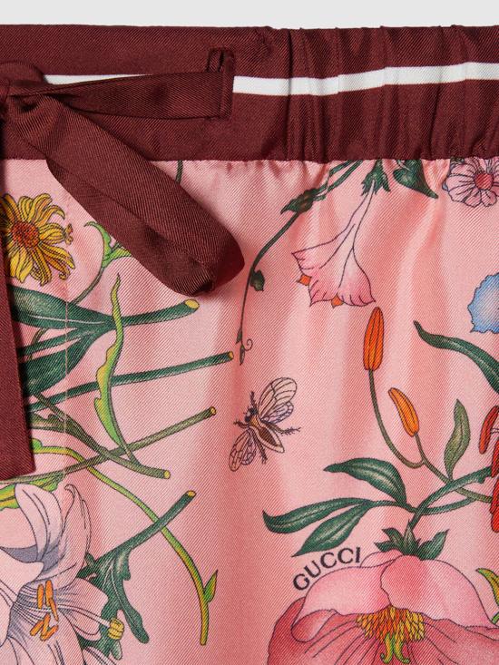 25FW 구찌 프린티드 실크 팬츠 837980Z7AUH 5057 Red - GUCCI