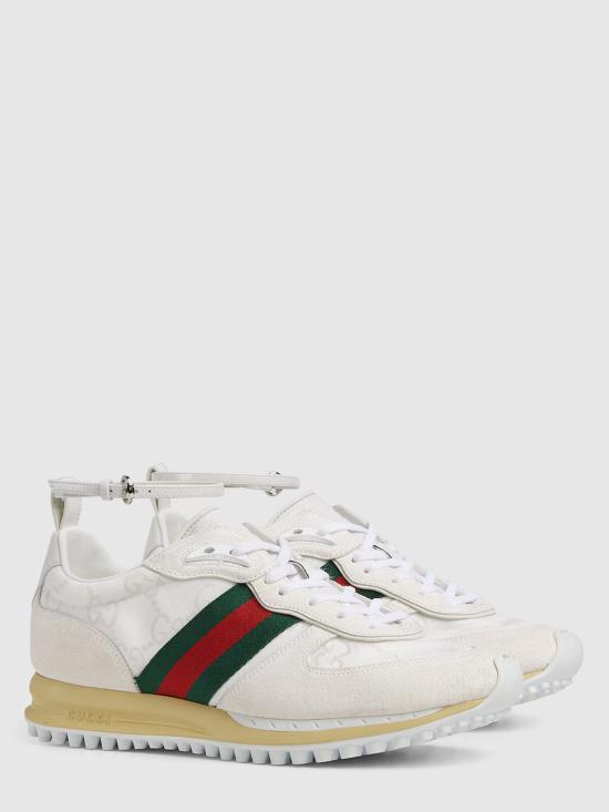 25FW 구찌 리모션 레이스업 스웨이드 스니커즈 832918AAEZM 9067 White - GUCCI