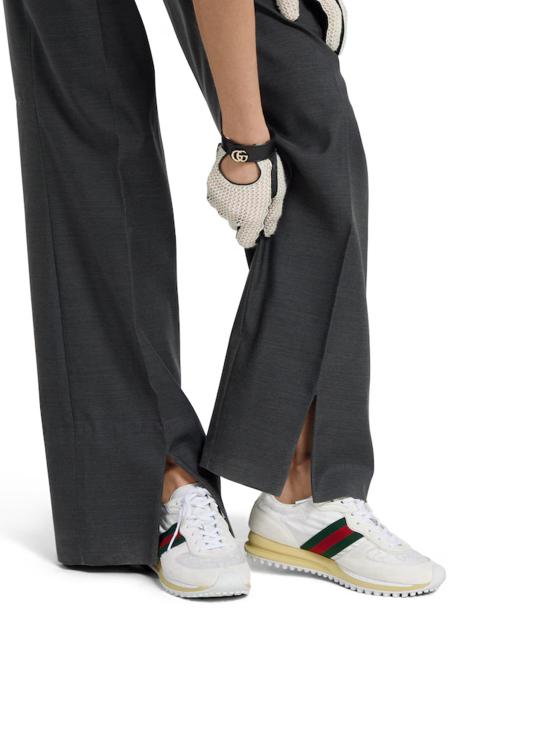 25FW 구찌 리모션 레이스업 스웨이드 스니커즈 832918AAEZM 9067 White - GUCCI