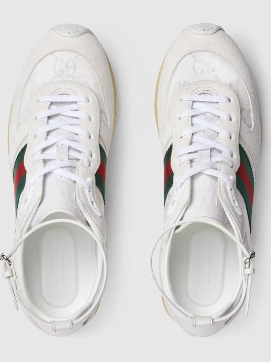 25FW 구찌 리모션 레이스업 스웨이드 스니커즈 832918AAEZM 9067 White - GUCCI