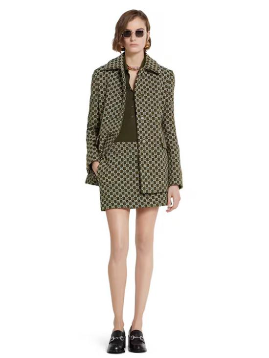 25FW 구찌 자수 캐시미어 실크 탑 810315XKD8J 3450 Green - GUCCI