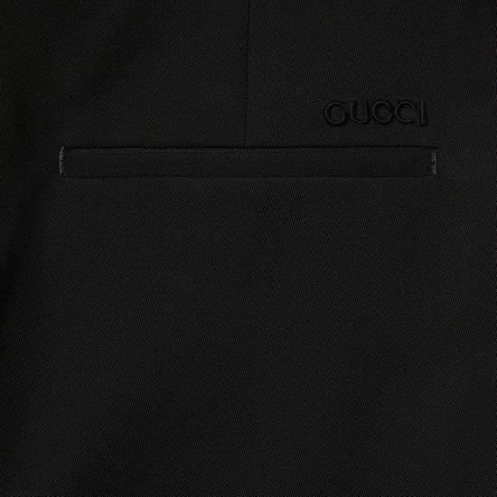 25FW 구찌 울 개버딘 팬츠 울 개버딘  797207Z7AE5 1000 Black - GUCCI
