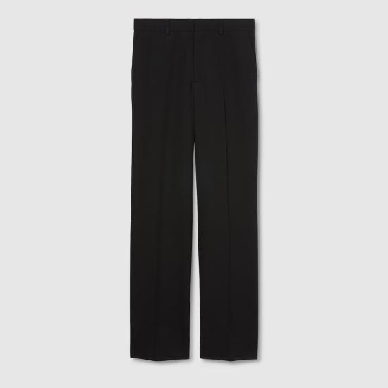 25FW 구찌 울 개버딘 팬츠 울 개버딘  797207Z7AE5 1000 Black