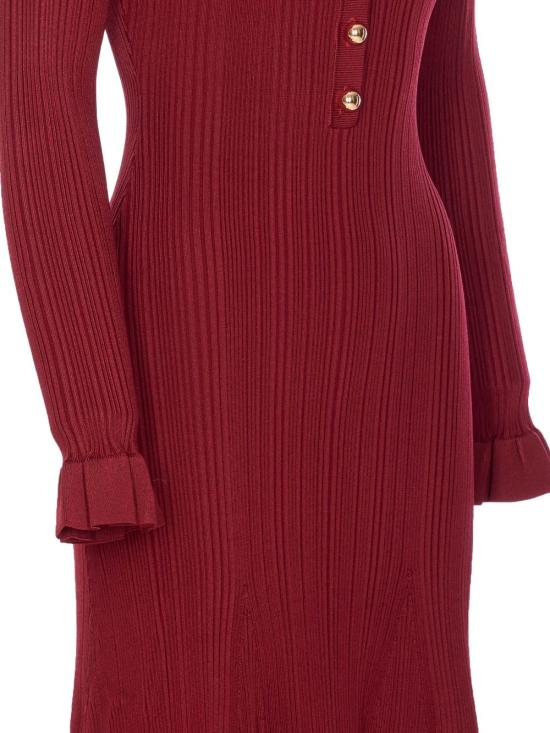 25FW 셀프 포트레이트 롱 원피스 AW25008MABU BURGUNDY Red - SELF PORTRAIT