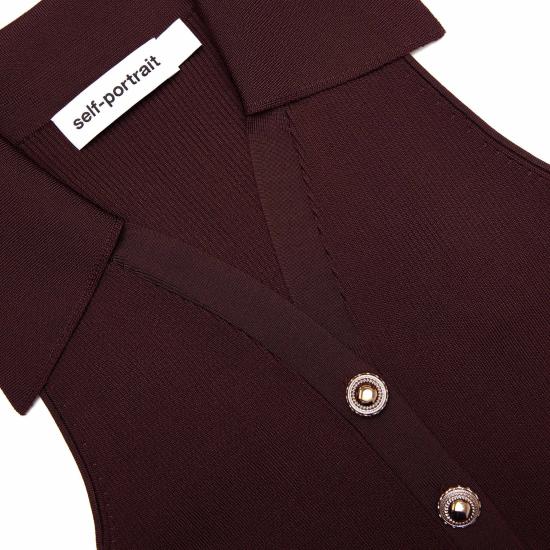 25FW 셀프 포트레이트 롱 원피스 AW25127XBR BROWN Brown - SELF PORTRAIT