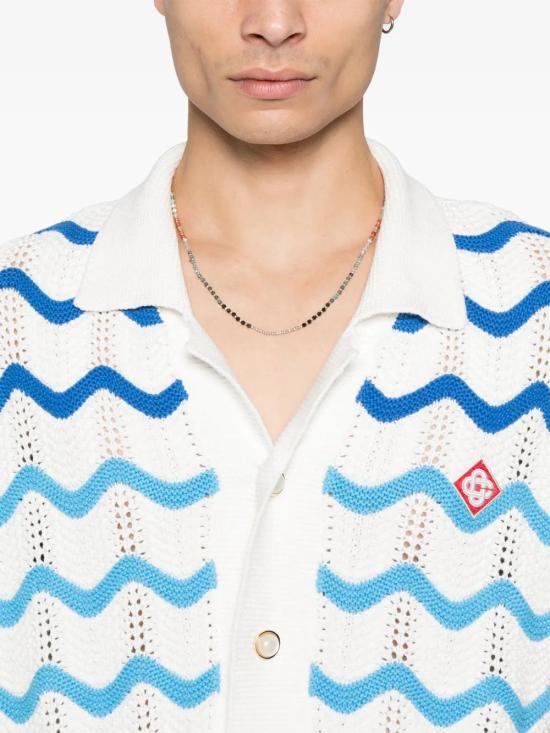 25SS 카사블랑카 반팔 셔츠 MPS25KW848 01 White - CASABLANCA