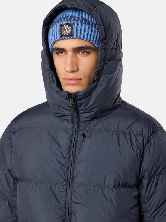 25FW 스톤 아일랜드 크링클랩스 와펜 패치  후드 다운 자켓 K2S154100011S0A23 V0020 Blue - STONE ISLAND