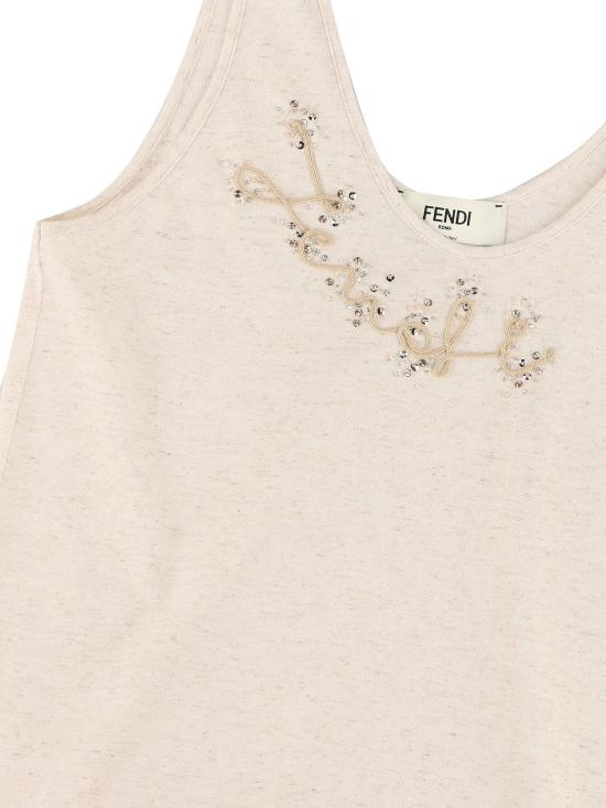 25SS 펜디 민소매 티셔츠 FS9735ASMH F1SAZ Beige - FENDI