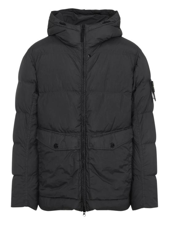 25FW 스톤 아일랜드 크링클랩스 와펜 패치  후드 다운 자켓 K2S154100011S0A23 V0062 Grey