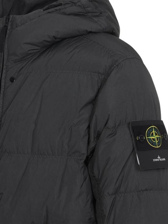 25FW 스톤 아일랜드 크링클랩스 와펜 패치  후드 다운 자켓 K2S154100011S0A23 V0062 Grey - STONE ISLAND