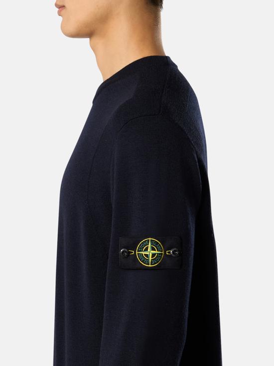 25FW 스톤 아일랜드 5100001 스트레치 RWS 울 크루넥 점퍼 K2S155100001S00A1 V0020 Blue - STONE ISLAND