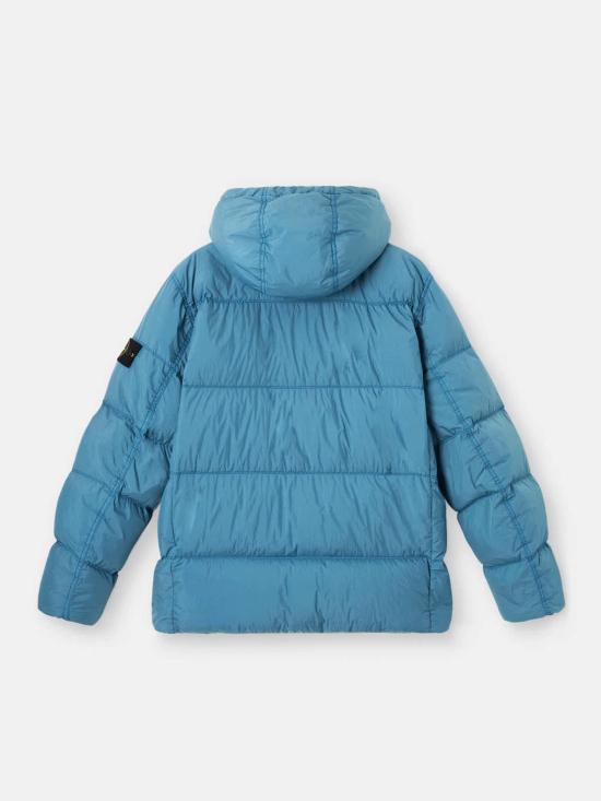 25FW 스톤 아일랜드 크링클랩스 와펜 패치  후드 다운 자켓 K2S154100011S0A23 V002B Clear Blue - STONE ISLAND