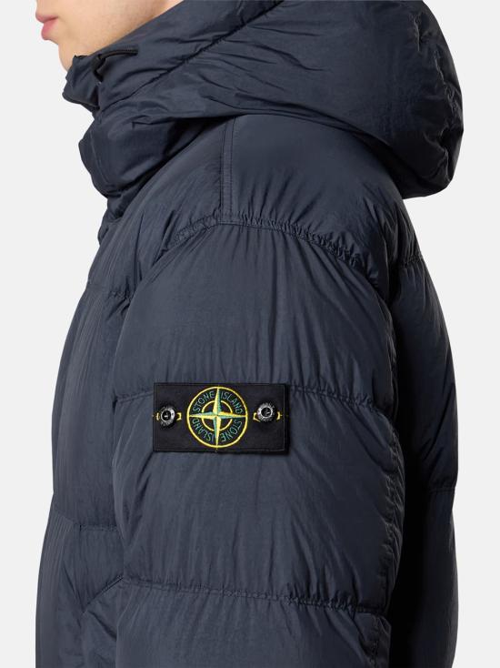 25FW 스톤 아일랜드 4100012 크링클랩스 NY 리사이클 나일론 후드 다운 파카 K2S154100012S0A23 V0020 Blue - STONE ISLAND