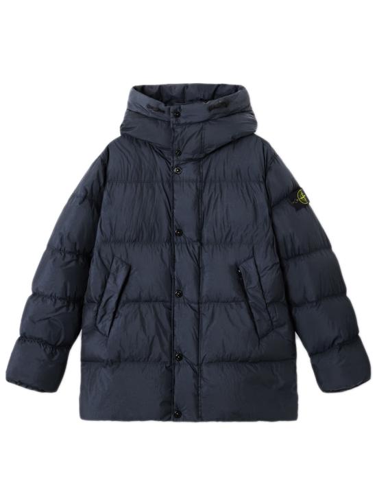 25FW 스톤 아일랜드 4100012 크링클랩스 NY 리사이클 나일론 후드 다운 파카 K2S154100012S0A23 V0020 Blue