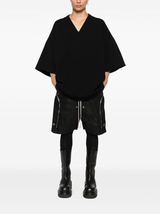 25FW 릭 오웬스 반팔 티셔츠 RU02E1279JTC 09 Black - RICK OWENS