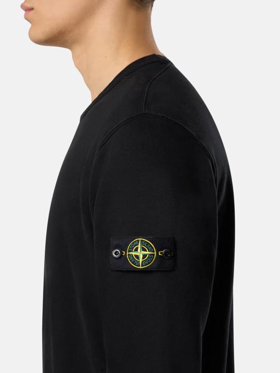 25FW 스톤 아일랜드 6100023 브러쉬드 오가닉 코튼 플리스 오버사이즈 후드 티셔츠  K2S156100023S0A20 V0029 Black - STONE ISLAND