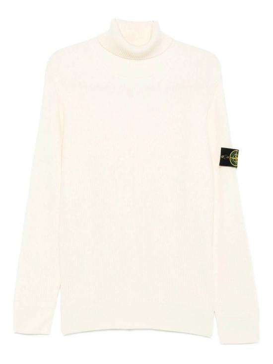 25FW 스톤 아일랜드 5100052 풀 립 RWS 울 터틀넥 스웨터 K2S155100052S00C2 V0093 White