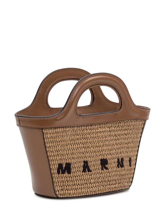 25FW 마르니 레더 & 라피아 트로피컬리아 마이크로백 BMMP0067Q0P3860 00M50 RAW SIENNA - MARNI