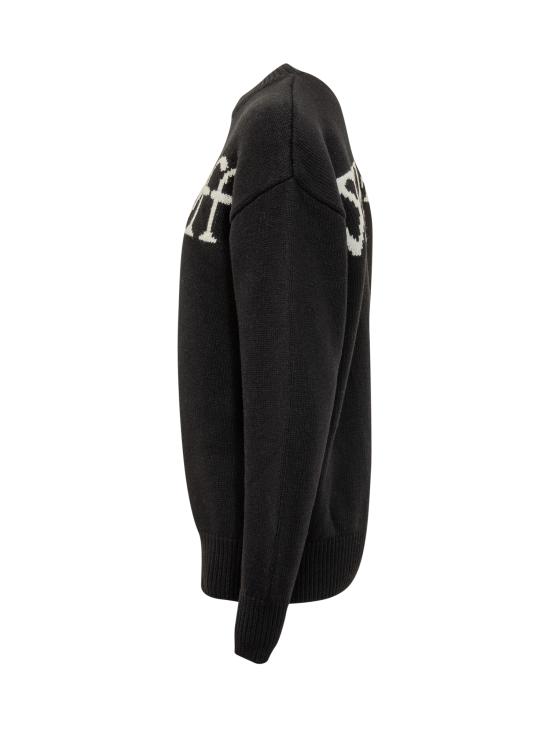 25FW 오프화이트 스웨터 OWHE10OF25KNI002 1001 BLACK WHITE - OFF WHITE